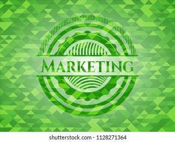 Marketing Realistic Green Mosaic Emblem Stock Vector Royalty Free