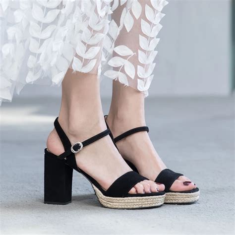 2018 Straw Braid Platform High Heel Sandals Open Toe Slingback Shoes