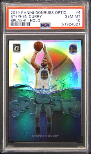 2019 Panini Donruss Optic Splash 4 Stephen Curry Holo PSA 10 Gem Mint