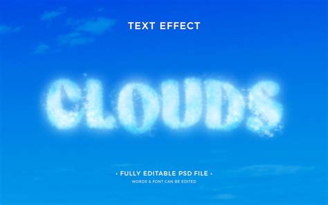 Premium Psd Clouds Text Effect