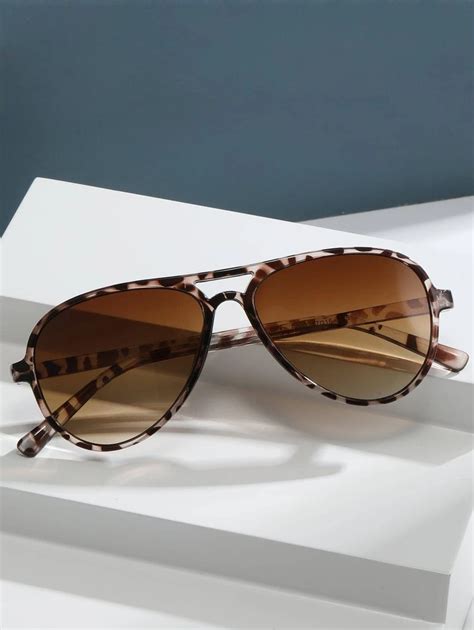 1pair Retro Women Tortoiseshell Aviator Boho Frame Fashion Glasses For