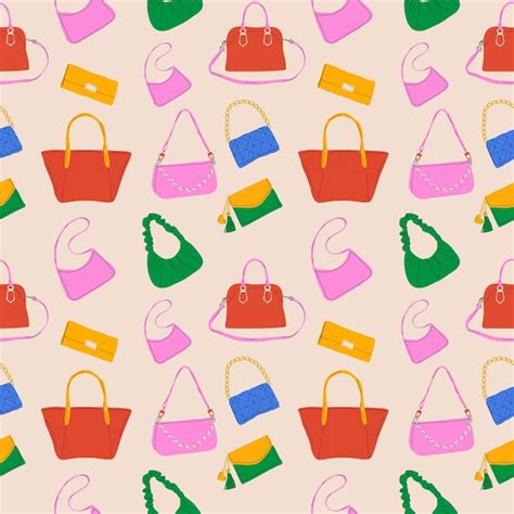 Premium Vector | Seamless pattern with set of various colorful female ...