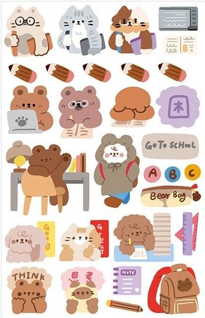 20 Aesthetic Korean Cute Stickers Printable For Your Planner