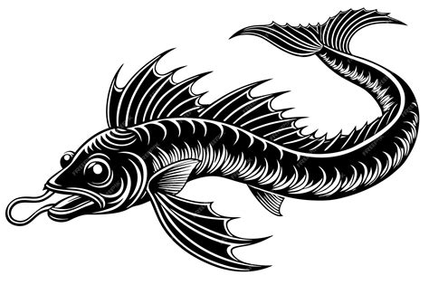 Vector de peces dragón negro y blanco | Vector Premium