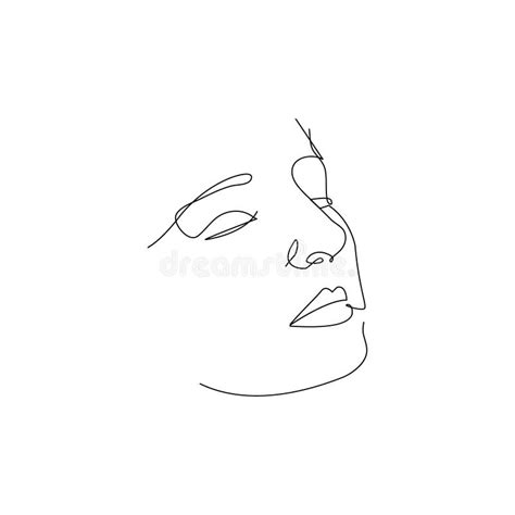 Cara De Dibujo De Una L Nea Arte Minimalista Retrato De Contorno