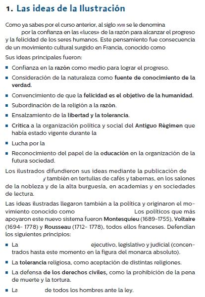 ComunicaciÓn En Lengua Castellana Y Sociedad Ii 1 La Ilustración