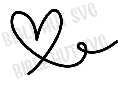 Flourish Heart Svg Calligraphy Flourish Fancy Heart Svg Etsy