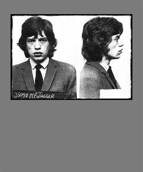 Mick Jagger Mugshot In Black And White Digital Art By Molly Beck Fine