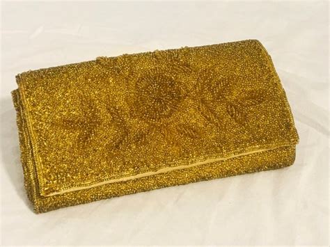 Gold Beaded Clutch Gem