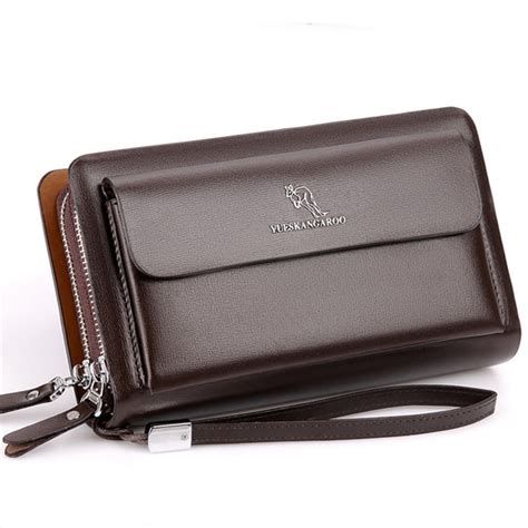 Leather Clutch Wallet With Zipper For Men Literacy Basics