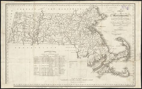 A Map Of Massachusetts Exhibiting The Boundary Lines Of Each Town And County Digital Commonwealth