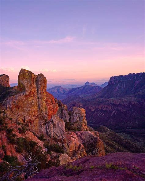 Big Bend Tx The View At The Top Of The Lost Mine Trail Inside The