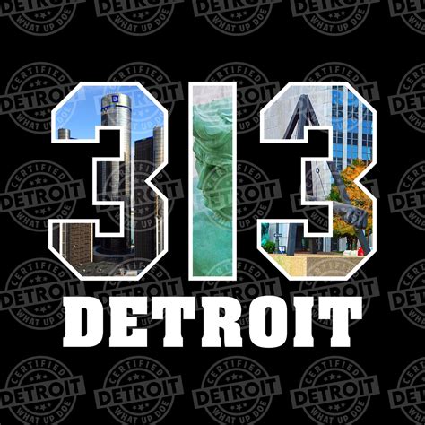 Detroit Png Spirit Of Detroit 313 Detroit Clip Art Etsy