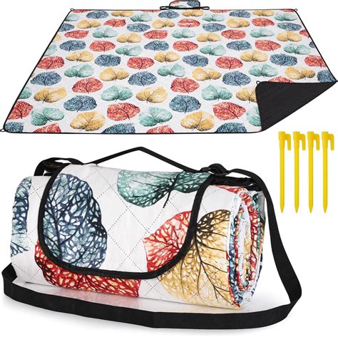 HAUSPROFI Picnic Blanket 200 X 200 Cm Large Waterproof Picnic Mat