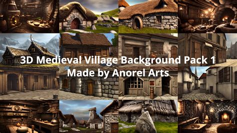 3D Medieval Village Background Pack 1 by AnorelArts