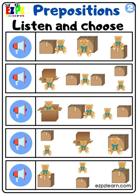 Prepositions Of Place Vocabulary Interactive Worksheet Listen And