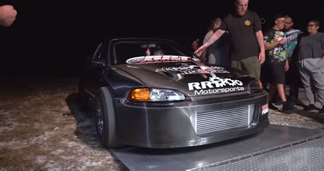 See This 1300 HP AWD Honda Civic Lose Control And Get Totalled In A