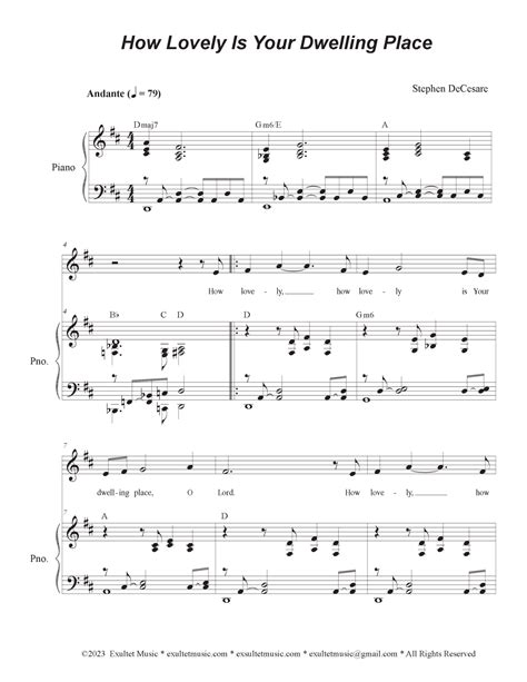 How Lovely Is Your Dwelling Place Psalm Unison Choir Sheet Music