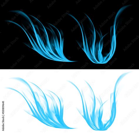 blue flame effect with transparent background Stock Illustration ...