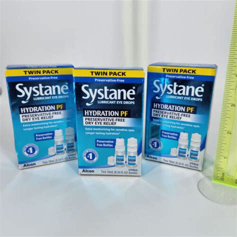 3 Systane Hydration Pf Dry Eye Relief Drops Twin Pack X 3 6 Bottles