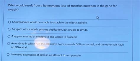 Solved What would result from a homozygous loss-of-function | Chegg.com