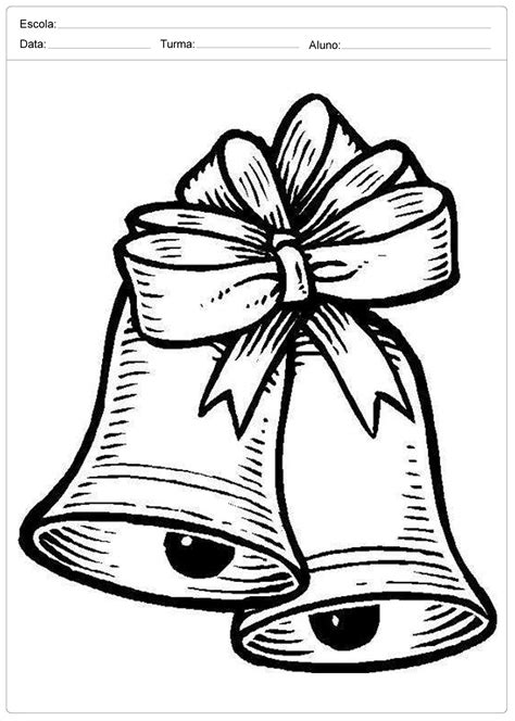 Desenhos de Sinos de Natal para Colorir e Imprimir