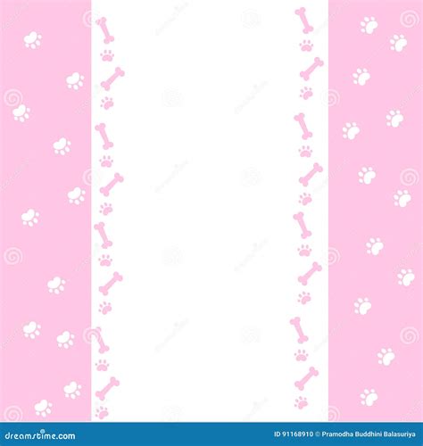 Animal Footprint Ornament Border Isolated on White Background Stock Vector - Illustration of ...