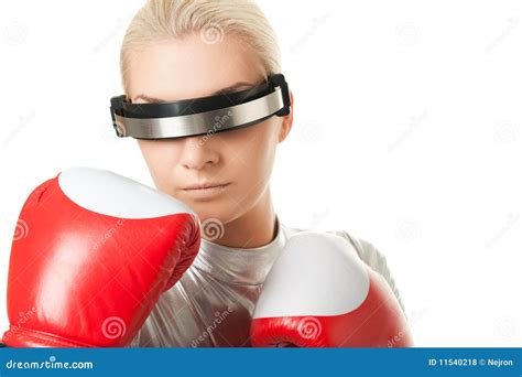 Woman with a Red Boxing Gloves Stock Photo - Image of female, fitness ...