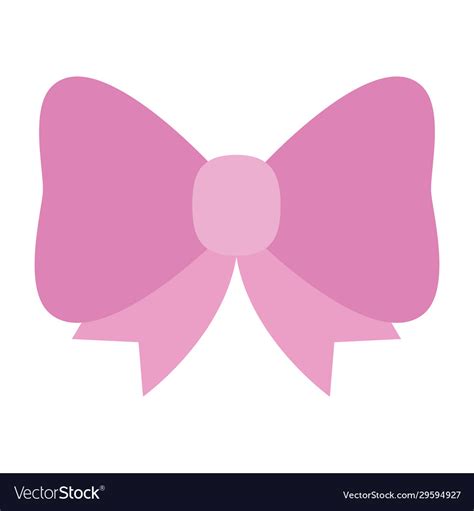 Cute Bow Ribbon Decoration Icon Royalty Free Vector Image