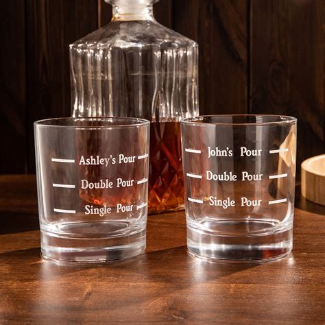 Personalized 10oz Pour Line Whiskey Glass With Engraved Name Father S