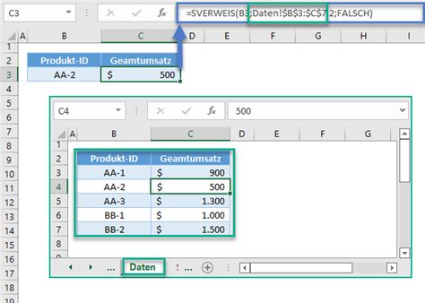 Sverweis Zwischen Arbeits Oder Tabellenbl Ttern Excel Gs