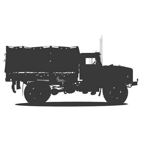 Premium Vector Silhouette Military Truck Black Color Only