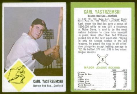 Fleer Carl Yastrzemski Red Sox Ex Ebay