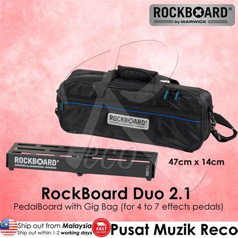 Warwick RockBoard DUO 2 1 Guitar Effect Pedal Board Pedalboard With Gig