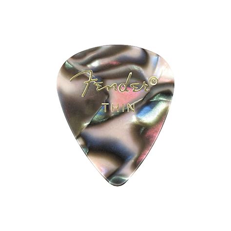 Fender 351 Premium Celluloid Guitar Picks 12 Pack Abalone Thin Guitar