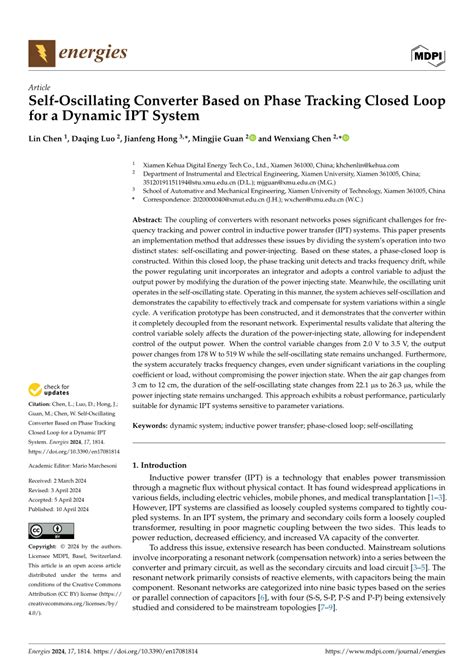 Pdf Self Oscillating Converter Based On Phase Tracking Closed Loop