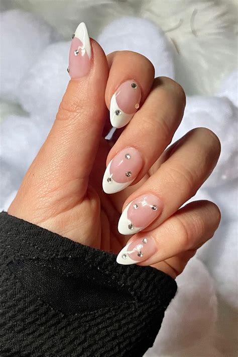 Rhinestone Nails Classy Almond Nails Short Almond Nails Almond Shape