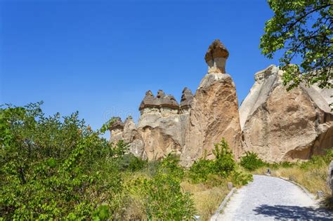 Pasabag Its Famous Fairy Chimneys In Goreme Valley Cappadocia Stock