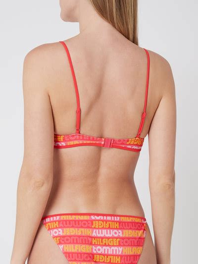 Tommy Hilfiger Bikini Oberteil Mit Wattierten Cups Koralle Online Kaufen