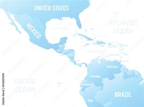 Central America detailed political map with lables Stock Vector | Adobe ...