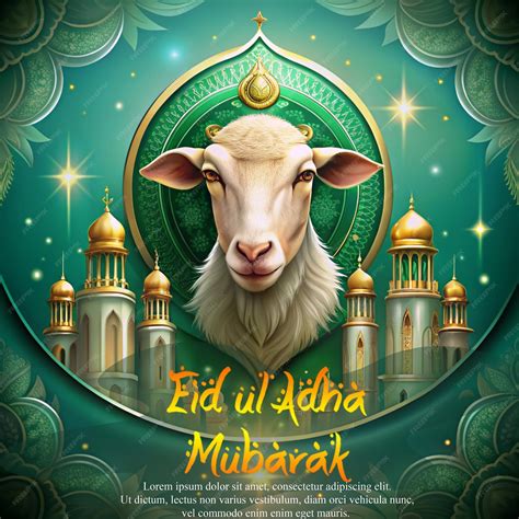 Premium Psd Eid Ul Adha Mubarak Eid Mubarak Lamb Poster Background