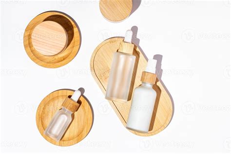 Eco Friendly Refillable Cosmetics Packaging On White Background Skin