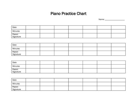 Piano Practice Chart Free Printable - Printable Word Searches