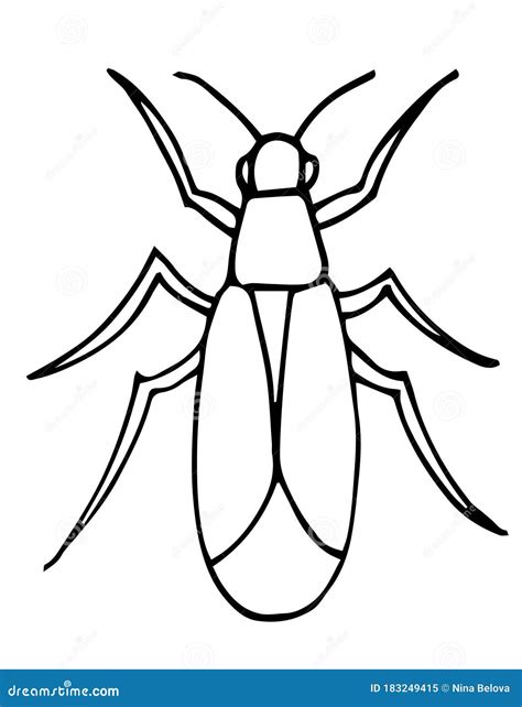 Fly Insect. Outline Silhouette. Design Element. Vector Illustration