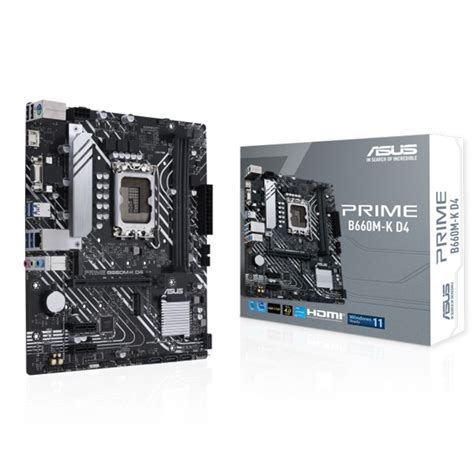 ASUS PRIME B660M K D4 LGA 1700 Micro ATX Motherboard PRIME B660M K D4