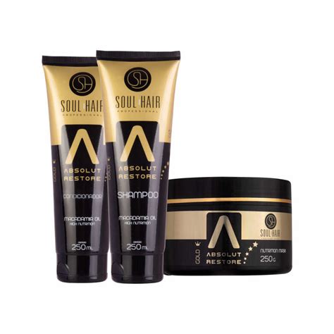 Kit Linha Nutrição Absolut Restore 250ml Loja Soul Hair Professional