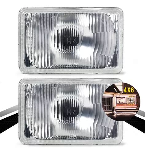 Par Faros Unidad 4x6 Rectangular H4 Foco Intercambiable MercadoLibre