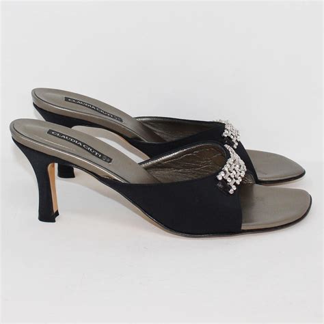 Claudia Ciuti 37474 Black Suede Slingback Heels Us 85 Eu 385 All