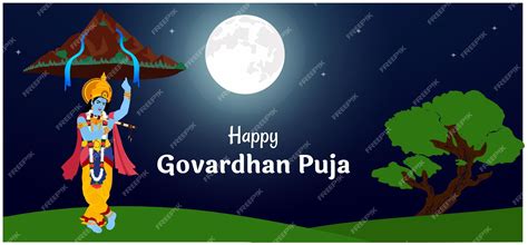 Premium Vector Happy Govardhan Pooja Indian Hindu Festival Vector