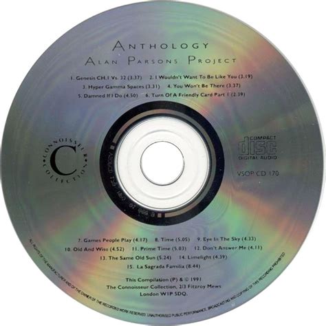 Car Tula Cd De The Alan Parsons Project Anthology Portada